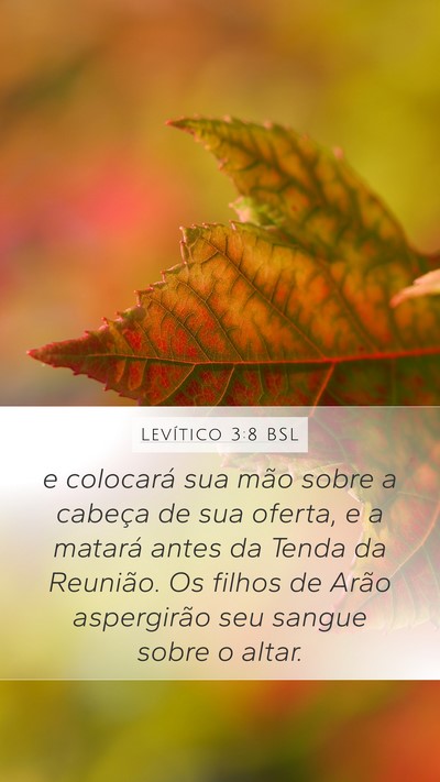 Levítico 3:8 BSL Bible Verse Image