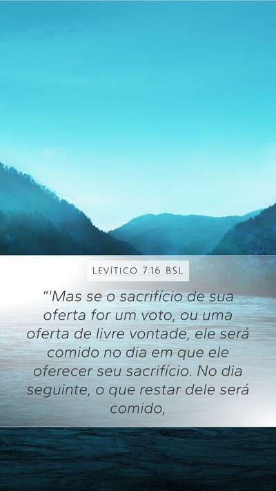 Levítico 7:16 BSL Bible Verse Image