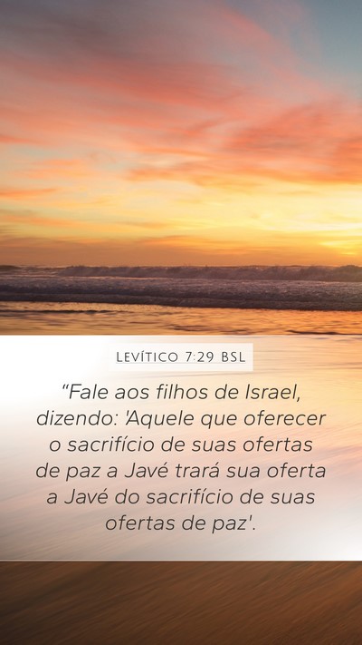 Levítico 7:29 BSL Bible Verse Image