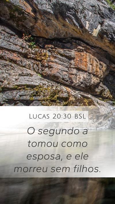 Lucas 20:30 BSL Mobile Phone Wallpaper - O segundo a tomou como esposa, e ele morreu sem - Mobile Bible Verse Wallpaper