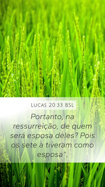 Lucas 20:33 BSL Mobile Phone Wallpaper - Portanto, na ressurreição, de quem será esposa - Mobile Bible Verse Wallpaper