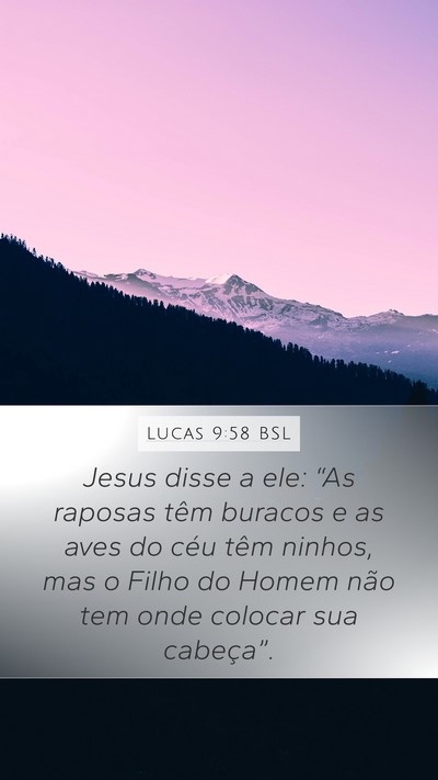 Lucas 9:58 BSL Bible Verse Image