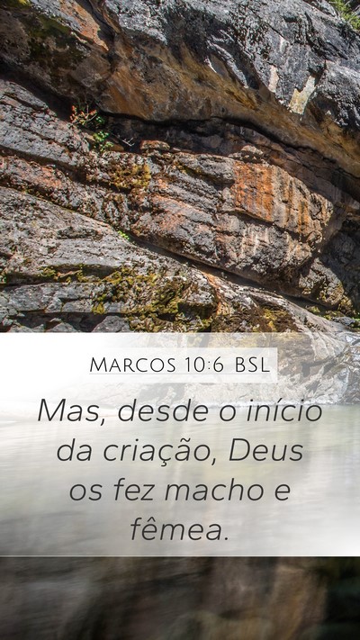 Marcos 10:6 BSL Mobile Phone Wallpaper - Mas, desde o início da criação, Deus os fez - Mobile Bible Verse Wallpaper