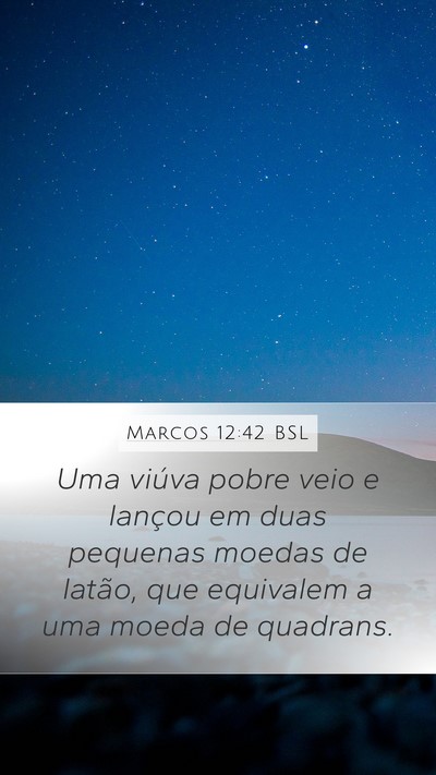 Marcos 12:42 BSL Bible Verse Image