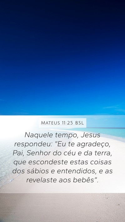 Mateus 11:25 BSL Bible Verse Image