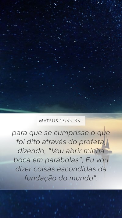 Mateus 13:35 BSL Bible Verse Image