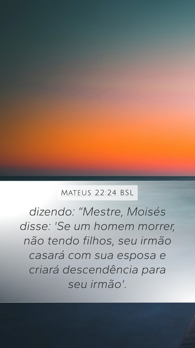 Mateus 22:24 BSL Bible Verse Image