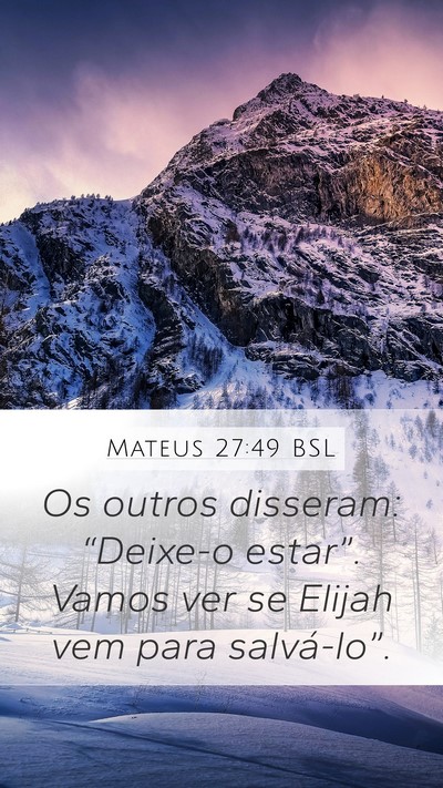 Mateus 27:49 BSL Mobile Phone Wallpaper - Os outros disseram: “Deixe-o estar”. Vamos - Mobile Bible Verse Wallpaper