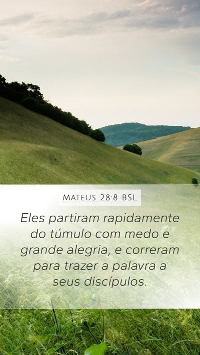 Mateus 28:8 BSL Bible Verse Image