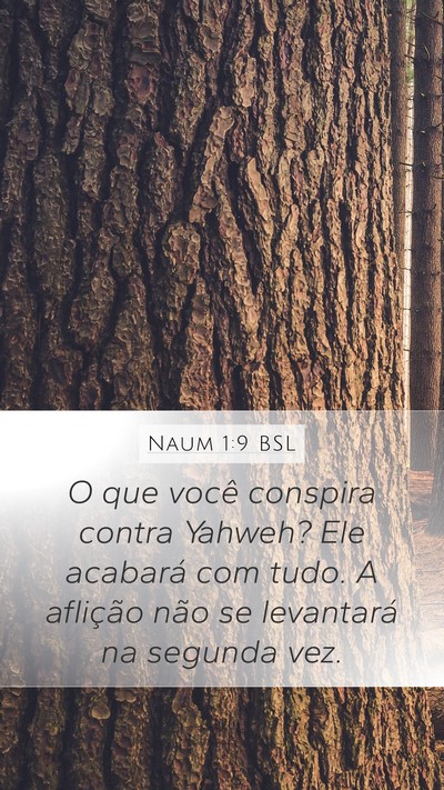 Naum 1:9 BSL Bible Verse Image