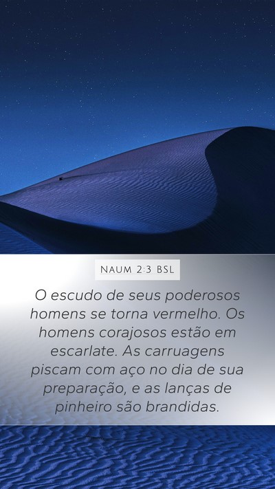 Naum 2:3 BSL Bible Verse Image