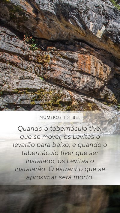 Números 1:51 BSL Mobile Phone Wallpaper - Quando o tabernáculo tiver que se mover, os - Mobile Bible Verse Wallpaper
