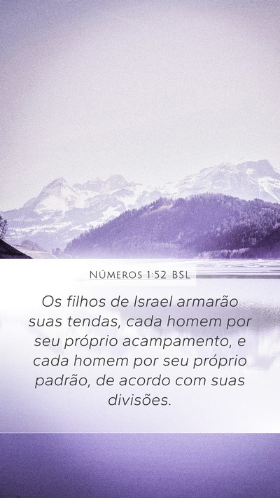 Números 1:52 BSL Mobile Phone Wallpaper - Os filhos de Israel armarão suas tendas, cada - Mobile Bible Verse Wallpaper