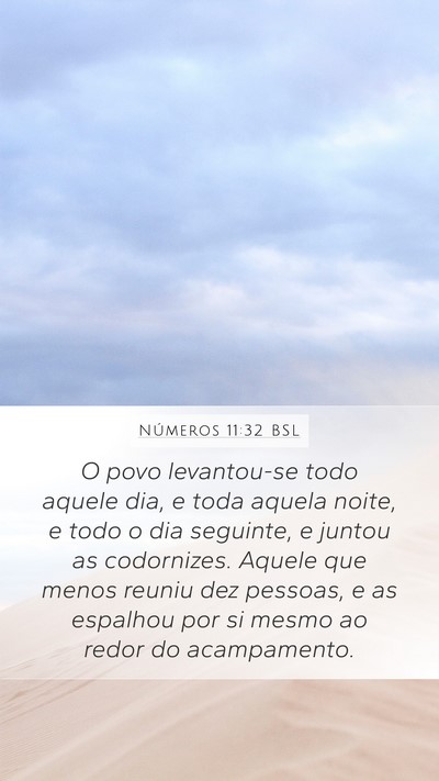 Números 11:32 BSL Mobile Phone Wallpaper - O povo levantou-se todo aquele dia, e toda aquela - Mobile Bible Verse Wallpaper