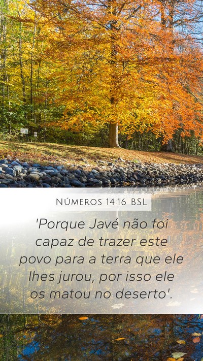 Números 14:16 BSL Mobile Phone Wallpaper - 'Porque Javé não foi capaz de trazer este povo - Mobile Bible Verse Wallpaper