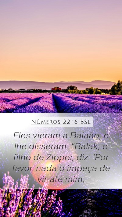 Números 22:16 BSL Mobile Phone Wallpaper - Eles vieram a Balaão, e lhe disseram: “Balak, - Mobile Bible Verse Wallpaper