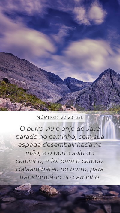 Números 22:23 BSL Mobile Phone Wallpaper - O burro viu o anjo de Javé parado no caminho, - Mobile Bible Verse Wallpaper
