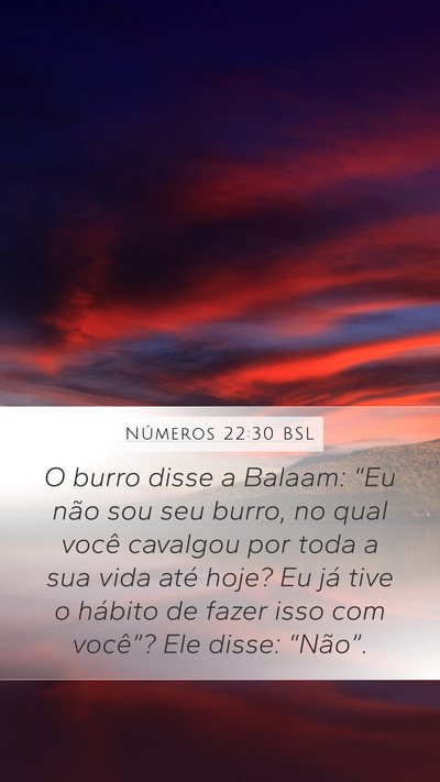 Números 22:30 BSL Mobile Phone Wallpaper - O burro disse a Balaam: “Eu não sou seu burro, - Mobile Bible Verse Wallpaper