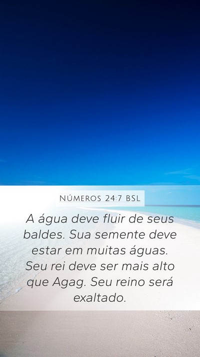 Números 24:7 BSL Mobile Phone Wallpaper - A água deve fluir de seus baldes. Sua semente - Mobile Bible Verse Wallpaper