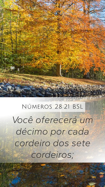 Números 28:21 BSL Mobile Phone Wallpaper - Você oferecerá um décimo por cada cordeiro dos - Mobile Bible Verse Wallpaper
