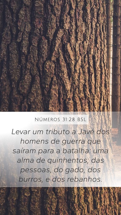 Números 31:28 BSL Mobile Phone Wallpaper - Levar um tributo a Javé dos homens de guerra que - Mobile Bible Verse Wallpaper