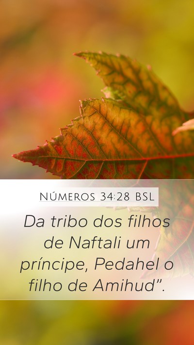 Números 34:28 BSL Mobile Phone Wallpaper - Da tribo dos filhos de Naftali um príncipe, - Mobile Bible Verse Wallpaper