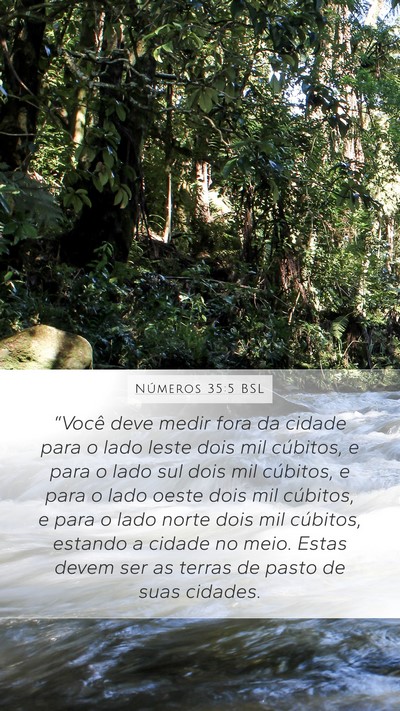 Números 35:5 BSL Mobile Phone Wallpaper - “Você deve medir fora da cidade para o lado - Mobile Bible Verse Wallpaper