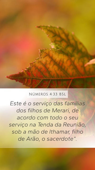 Números 4:33 BSL Mobile Phone Wallpaper - Este é o serviço das famílias dos filhos de - Mobile Bible Verse Wallpaper
