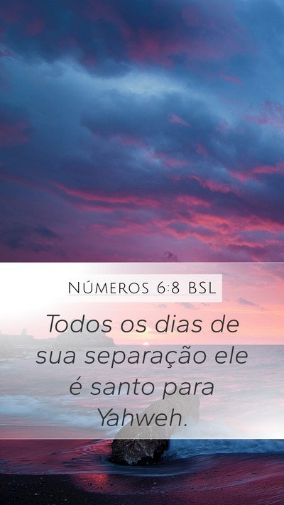 Números 6:8 BSL Mobile Phone Wallpaper - Todos os dias de sua separação ele é santo - Mobile Bible Verse Wallpaper