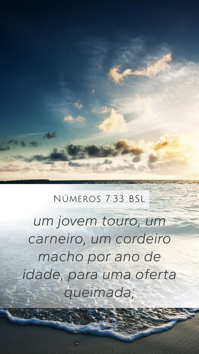 Números 7:33 BSL Mobile Phone Wallpaper - um jovem touro, um carneiro, um cordeiro macho - Mobile Bible Verse Wallpaper