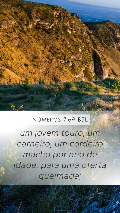 Números 7:69 BSL Mobile Phone Wallpaper - um jovem touro, um carneiro, um cordeiro macho - Mobile Bible Verse Wallpaper