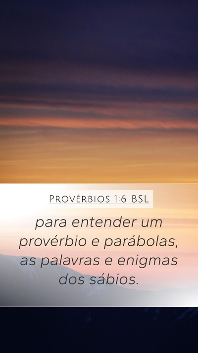 Provérbios 1:6 BSL Bible Verse Image