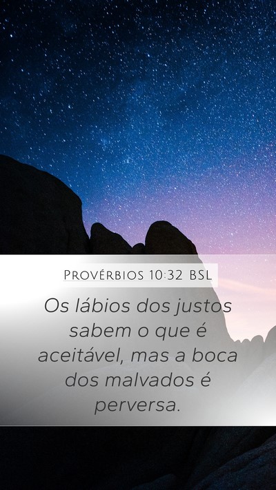 Provérbios 10:32 BSL Bible Verse Image