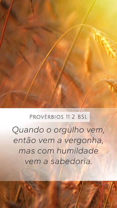 Provérbios 11:2 BSL Mobile Phone Wallpaper - Quando o orgulho vem, então vem a vergonha, mas - Mobile Bible Verse Wallpaper