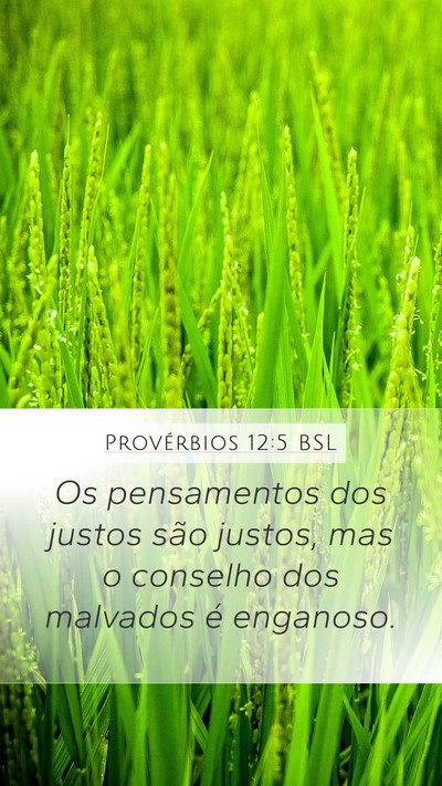 Provérbios 12:5 BSL Mobile Phone Wallpaper - Os pensamentos dos justos são justos, mas o - Mobile Bible Verse Wallpaper