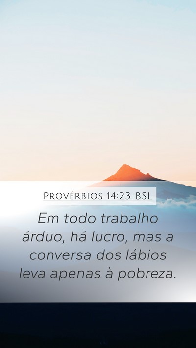 Provérbios 14:23 BSL Bible Verse Image
