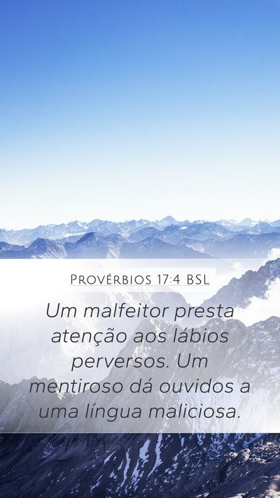 Provérbios 17:4 BSL Bible Verse Image