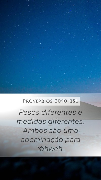 Provérbios 20:10 BSL Bible Verse Image