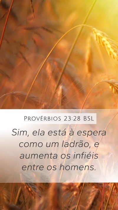 Provérbios 23:28 BSL Mobile Phone Wallpaper - Sim, ela está à espera como um ladrão, e - Mobile Bible Verse Wallpaper