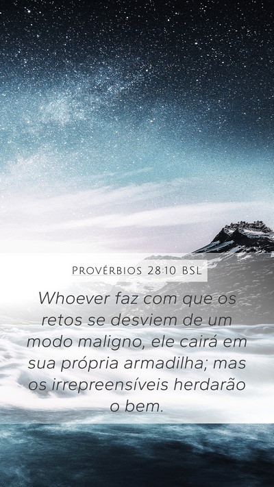 Provérbios 28:10 BSL Bible Verse Image