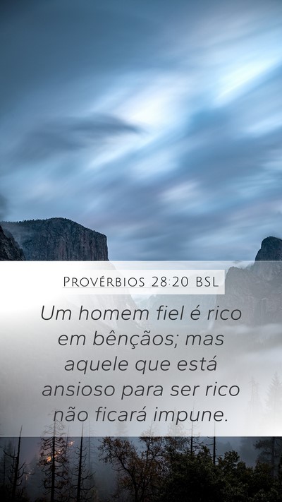 Provérbios 28:20 BSL Bible Verse Image