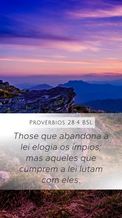 Provérbios 28:4 BSL Bible Verse Image