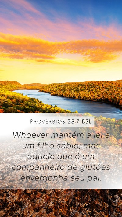 Provérbios 28:7 BSL Bible Verse Image