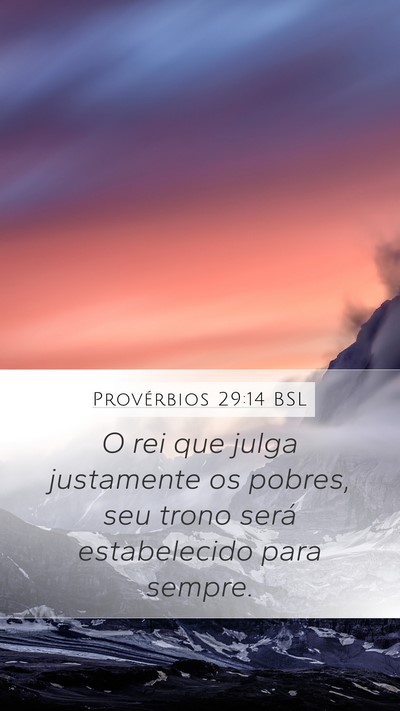 Provérbios 29:14 BSL Bible Verse Image