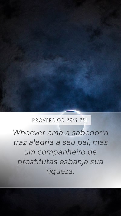 Provérbios 29:3 BSL Bible Verse Image