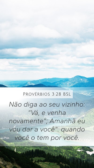 Provérbios 3:28 BSL Bible Verse Image