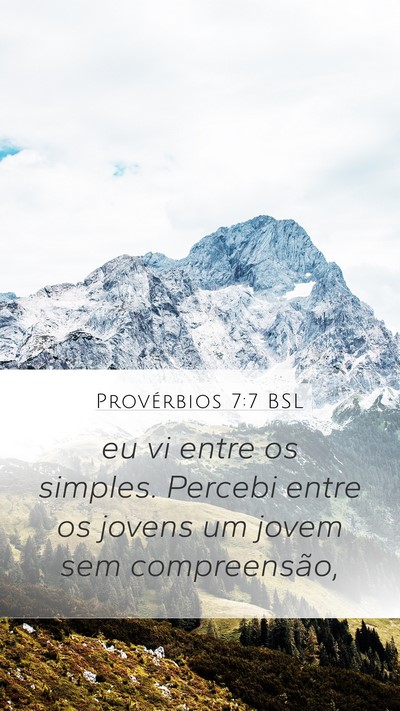 Provérbios 7:7 BSL Bible Verse Image
