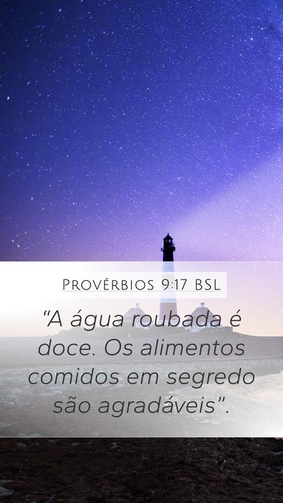 Provérbios 9:17 BSL Bible Verse Image