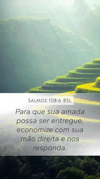 Salmos 108:6 BSL Mobile Phone Wallpaper - Para que sua amada possa ser entregue, economize - Mobile Bible Verse Wallpaper