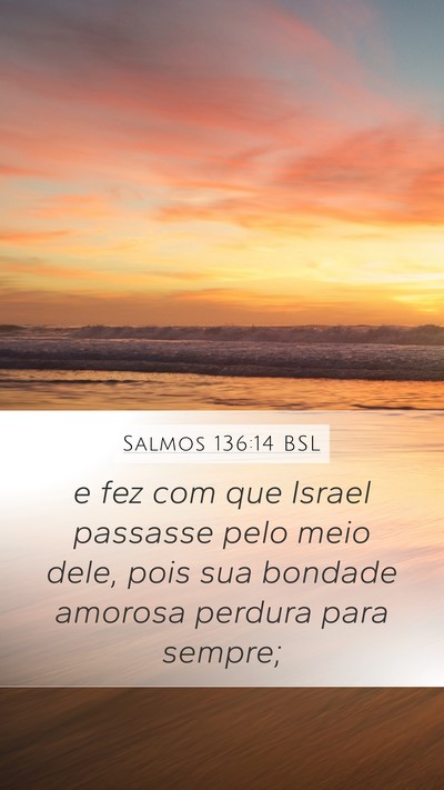 Salmos 136:14 BSL Mobile Phone Wallpaper - e fez com que Israel passasse pelo meio dele, - Mobile Bible Verse Wallpaper